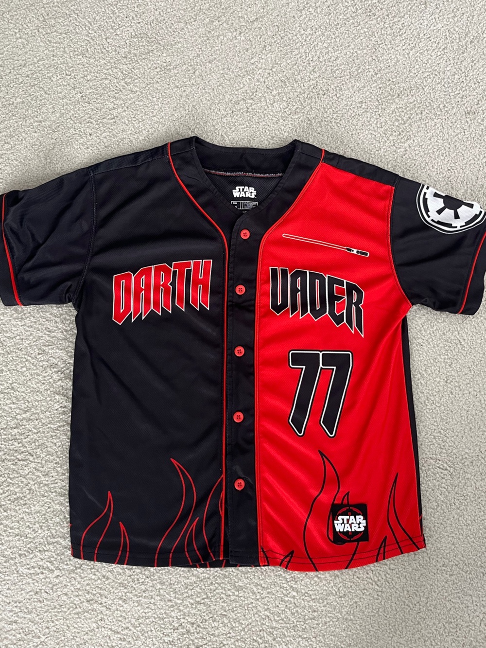 Star Wars Kids Black & Red Darth Vader Baseball Jersey